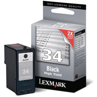 Lexmark 34 High Yield Ink Cartridge, Black Single Pack, 18C0034E